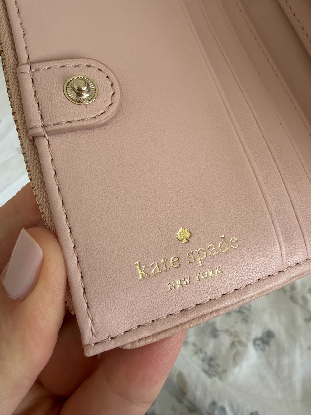 Kate Spade Leather Compact Wallet - Cardholder - Small Wallet | Blush Pink - Picture 5 of 12